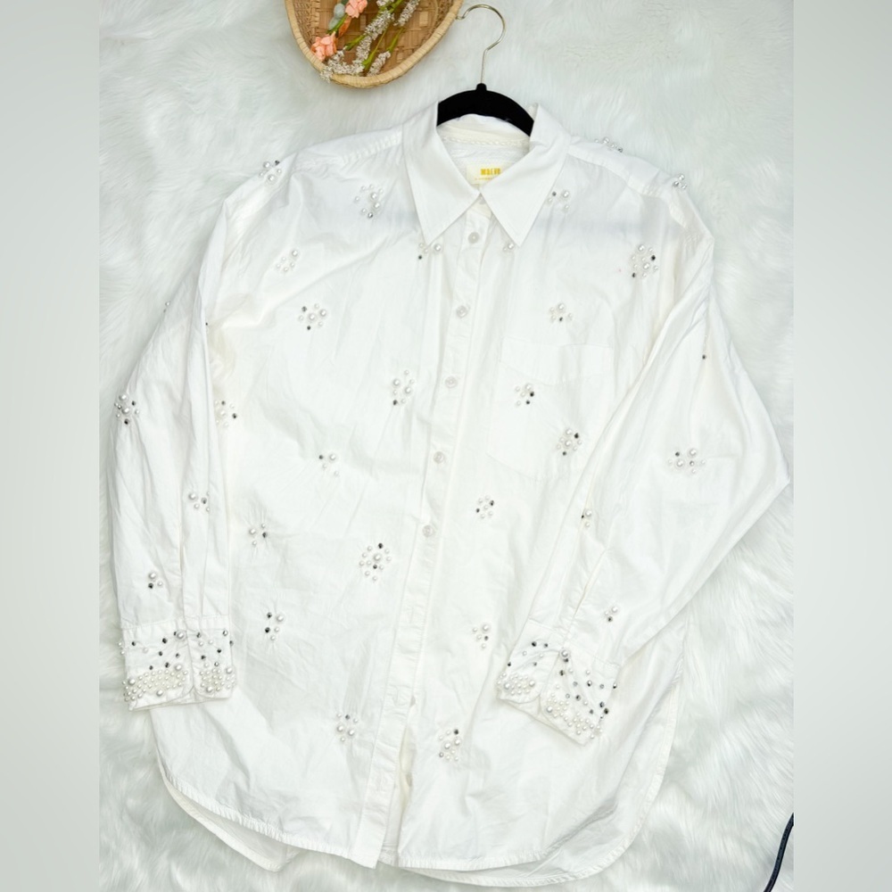 Maeve By Anthropologie Bennet Button Down Shirt S… - image 4